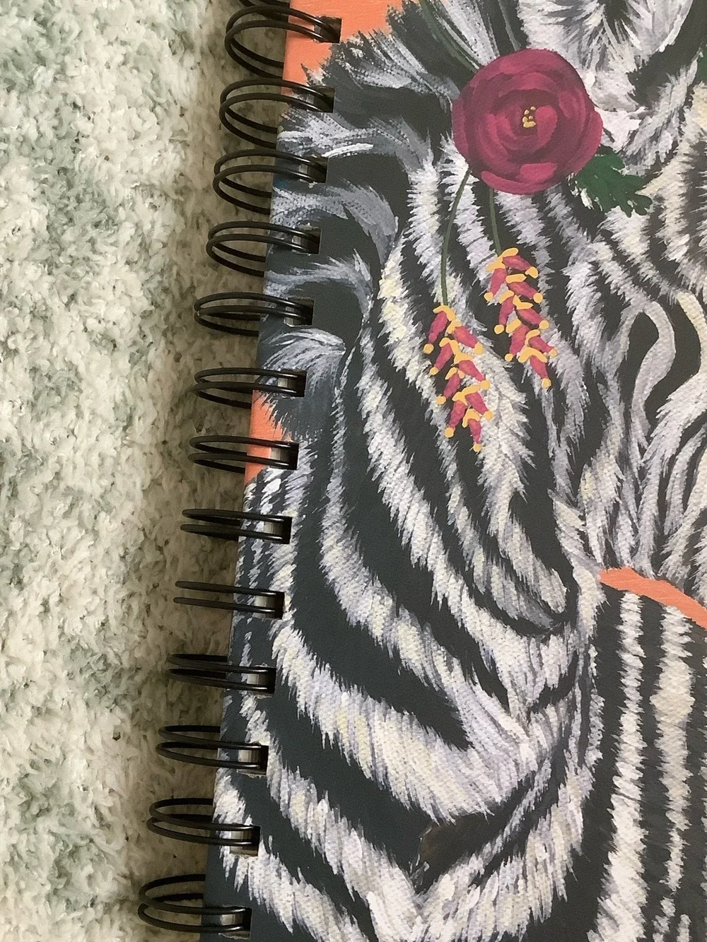 Floral Zebra Spiral Hardcover Journal Notebook ~120 lined pages NWT OCS Designs